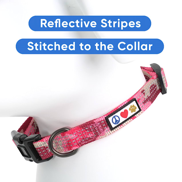 Premium Pink Bone Camo Reflective Dog Collar