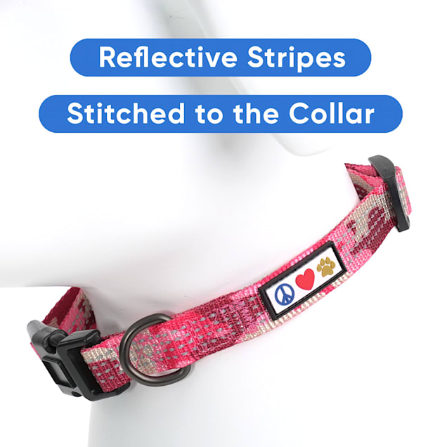 Pawtitas Reflective Camouflage Pink Puppy or Dog Collar X Small