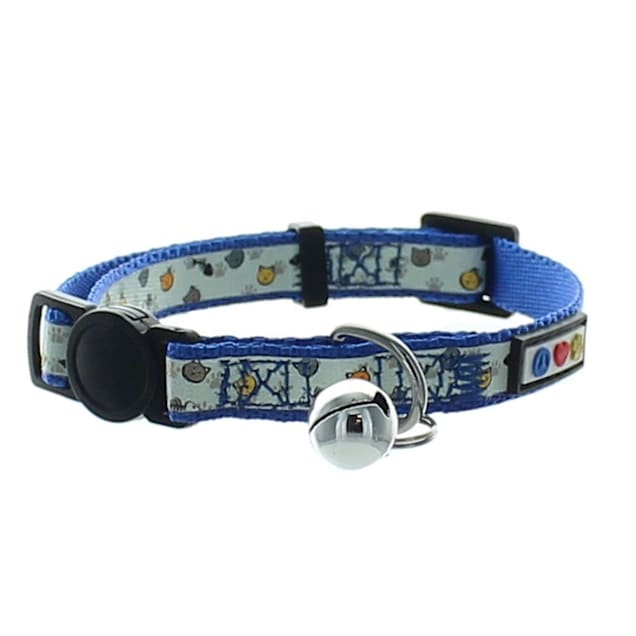Pawtitas Glow In The Dark Blue Safety Buckle Removable Bell Kitten