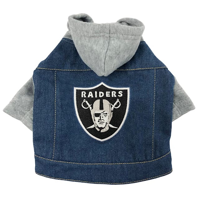 Pets First Raiders Denim Hoodie for Dogs, X-Small - Carousel image #1