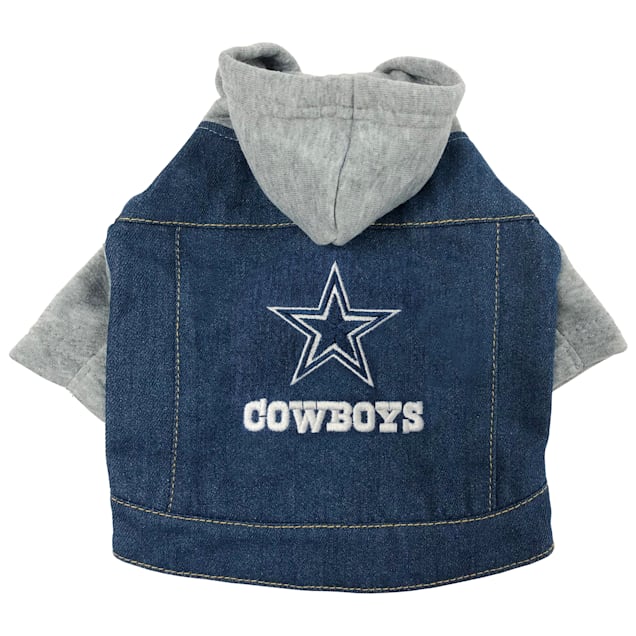 Pets First Dallas Cowboys Denim Hoodie for Dogs, X-Small - Carousel image #1