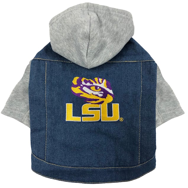Pets First Louisiana State Denim Hoodie for Dogs, Small - Carousel image #1