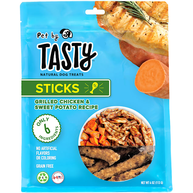 Pet by Tasty Natural Grain Free Grilled Chicken & Sweet Potato Stick Recipe Dog Treats, 4 oz. - Carousel image #1