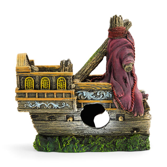 Imagitarium Shipwreck Back Aquarium Decor, Medium Petco