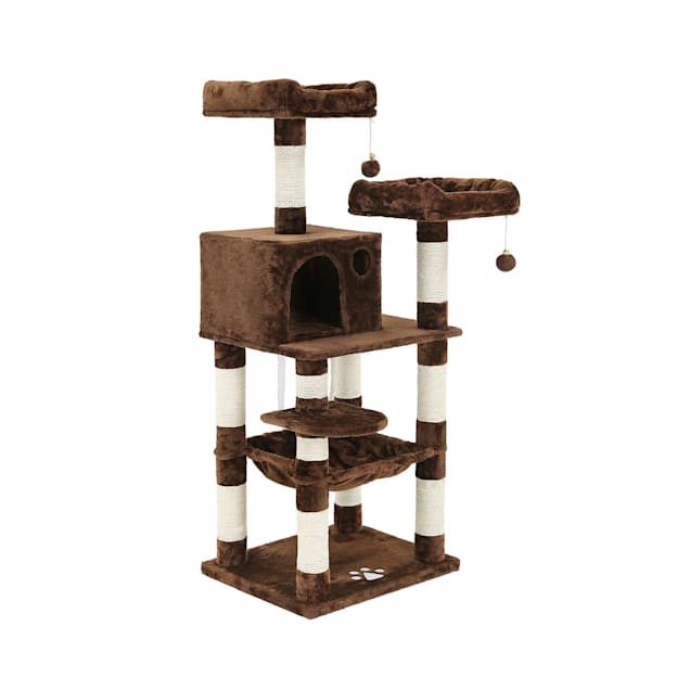 Feandrea Brown Cat Tree Condo 21 65 L X 17 72 W X 56 3 H Petco