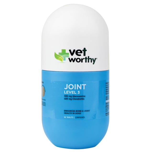 Vet Worthy Joint Support Level 3 Chewable Tablets for Dogs, Count of 90 - Carousel image #1