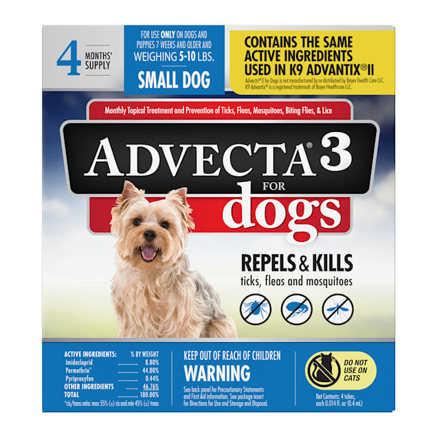 Advecta Ultra Flea and Tick Treatment for Small Dogs, Count of 4 - Carousel image #1