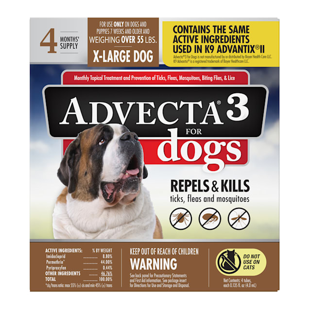 Advecta Ultra Flea and Tick Treatment for X-Large Dogs, Count of 4 - Carousel image #1