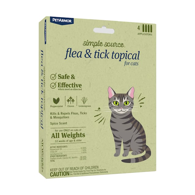 PetArmor Simple Source Flea & Tick Topical for Cats, Count of 4 - Carousel image #1