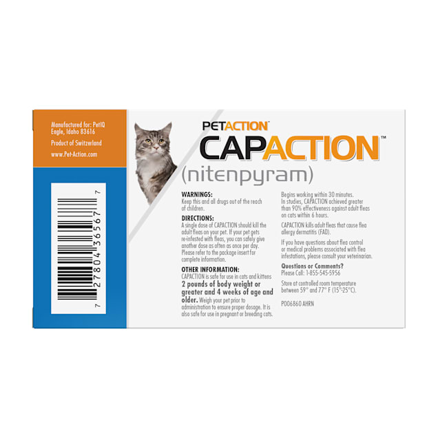 711650150006 Model Number CapAction Oral Flea Treatment Cat 6ct