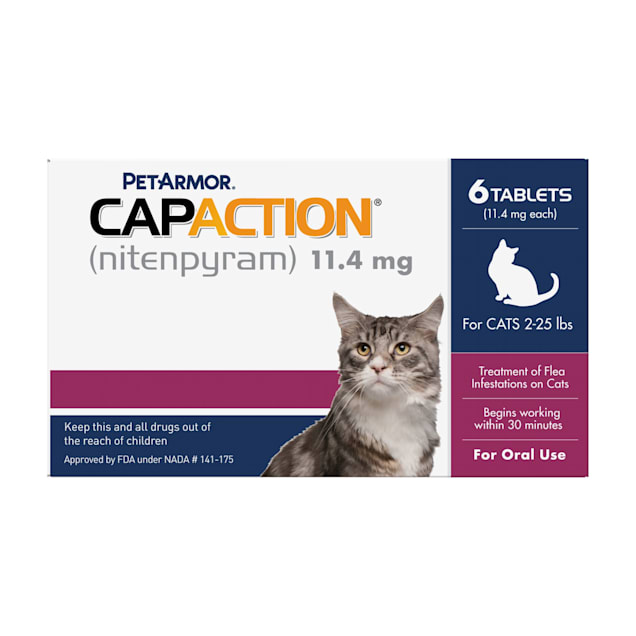 CapAction Fast Acting Oral Flea Treatment for Cats, Count of 6 - Carousel image #1