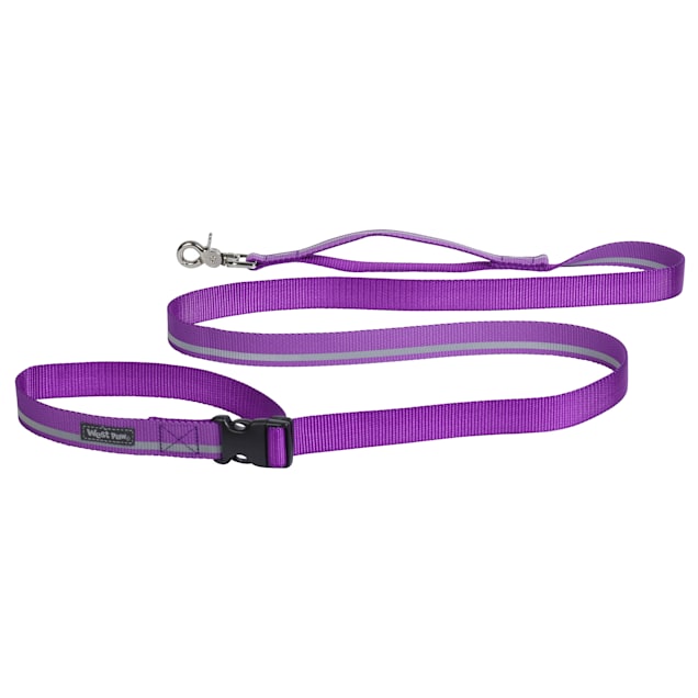 West Paw Strolls Tether Leash with Traffic Handle in Reflective Dewberry for Dogs Small 72
