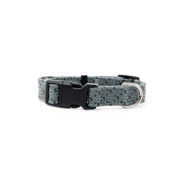 YOULY The Adventurer Grey & Black Webbed Nylon Dog Collar, Small - Carousel image #1