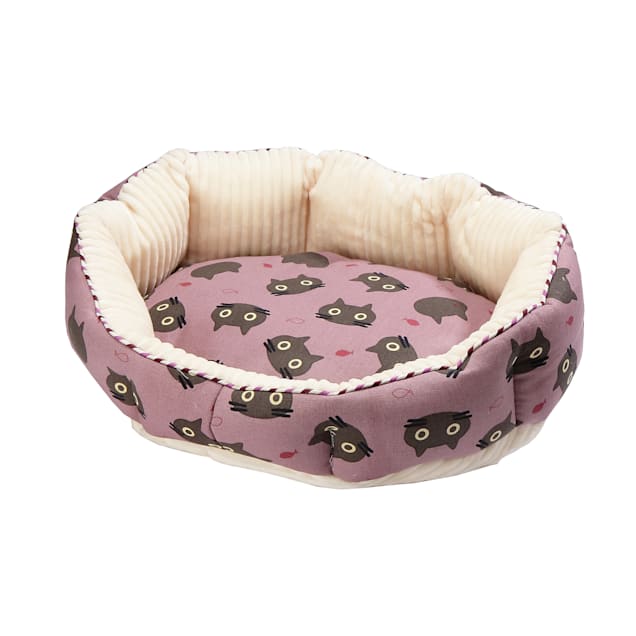 Petique Purple Round Pet Bed, 18" L X 13" W - Carousel image #1