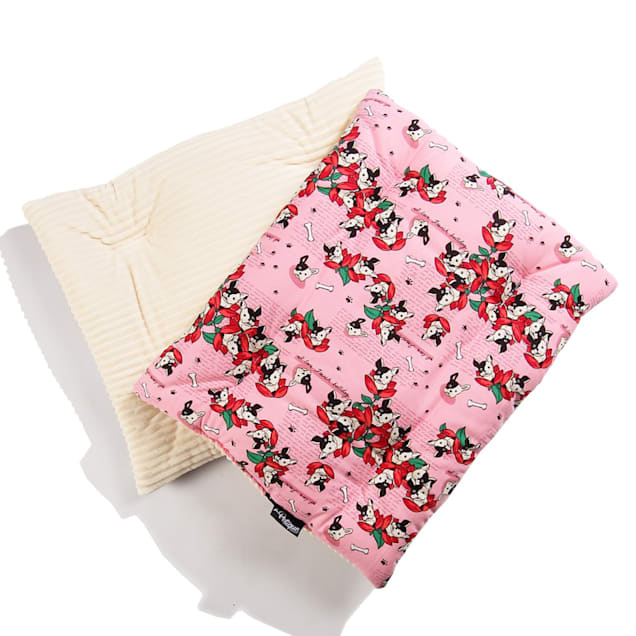 Petique Frenchies In Pink Mat Pet Bed, 20.5" L X 15" W - Carousel image #1