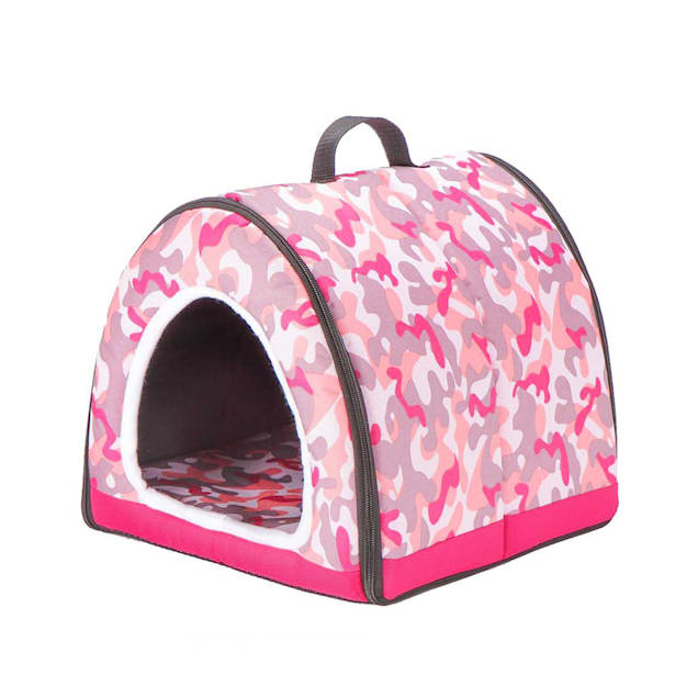 Petique Pink Camo One-Zip Pet House, 12" L X 12" W - Carousel image #1