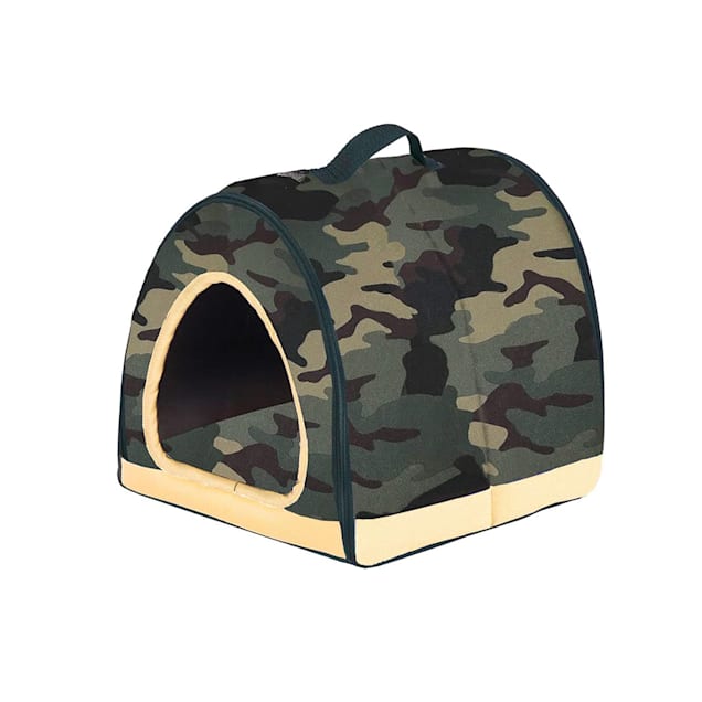 Petique Army Green One-Zip Pet House, 12" L X 12" W - Carousel image #1