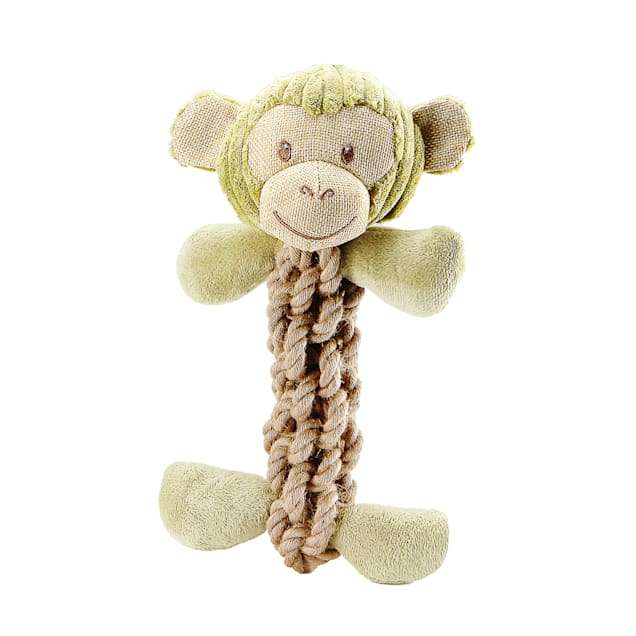 Petco Party Animal Plush Dog Toy with Rope Handle in Various Styles, Small