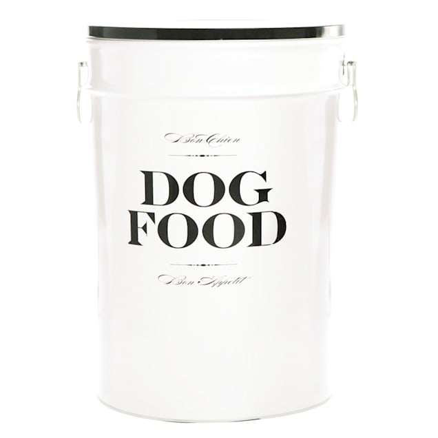 Harry Barker White Bon Chien Food Storage Canister for Dogs, Large Petco