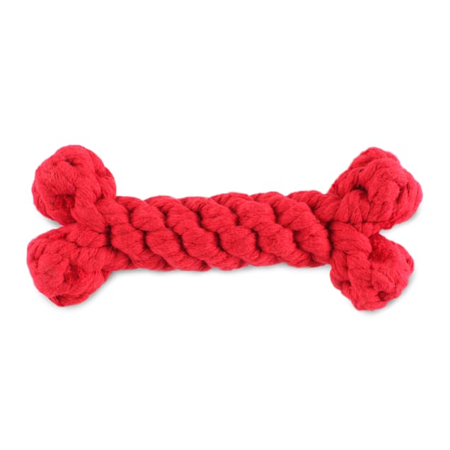 Harry Barker Red Rope Bone Dog Toy, Small - Carousel image #1