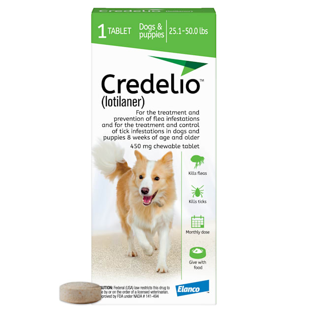 Credelio Chewable Tablet For Dogs 25 1 50 Lbs 1 Month Supply Petco