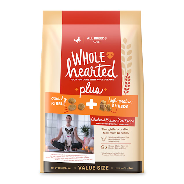 WholeHearted Plus Chicken & Brown Rice Recipe with Whole Grains Dry Dog Food, 45 lbs. - Carousel image #1