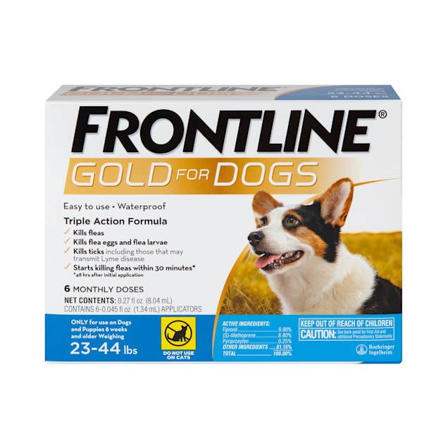 FRONTLINE Gold Flea & Tick Treatment for Medium Dogs Up to 23 to 44 lbs., Pack of 6 - Carousel image #1