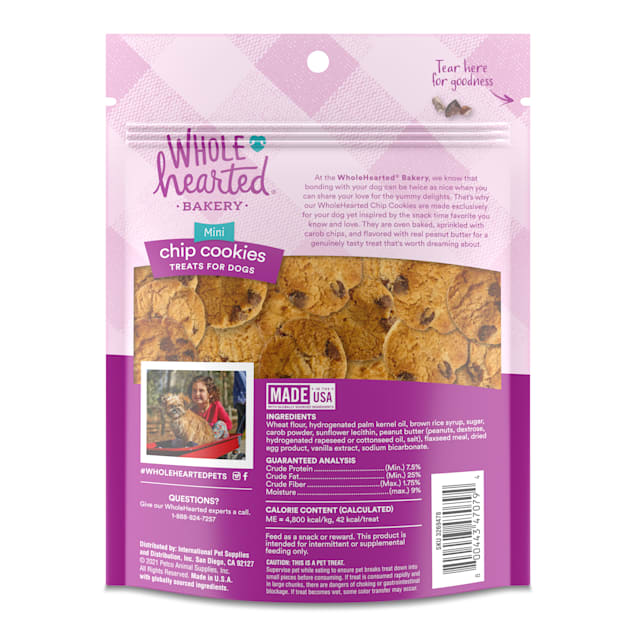 WholeHearted Peanut Butter Flavor Chip Cookie Treats for Dogs 6 oz. Petco