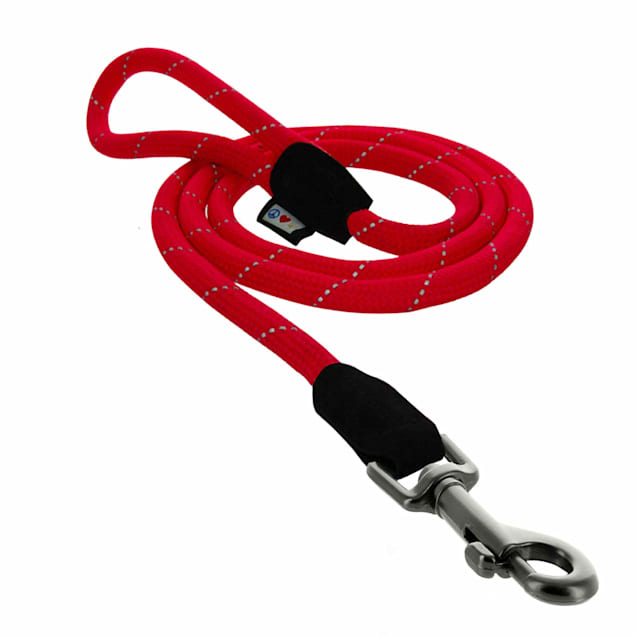 Dog Leash Red Rope with Leather Handle , Nappets Dog Leashes