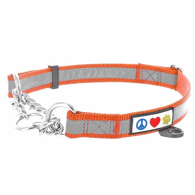 Pawtitas Orange Chain Martingale Dog Collar, Medium - Carousel image #1