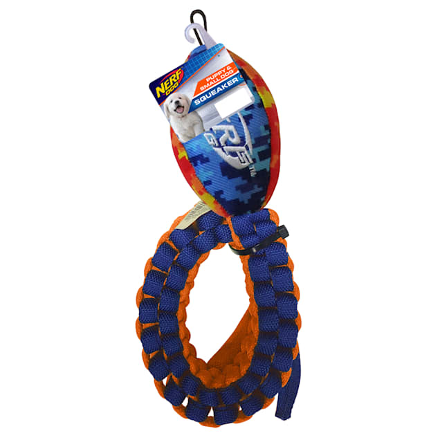 Nerf Nylon Digital Camo Squeak Vortex Chain Tug Coiled Dog Toy, Medium - Carousel image #1