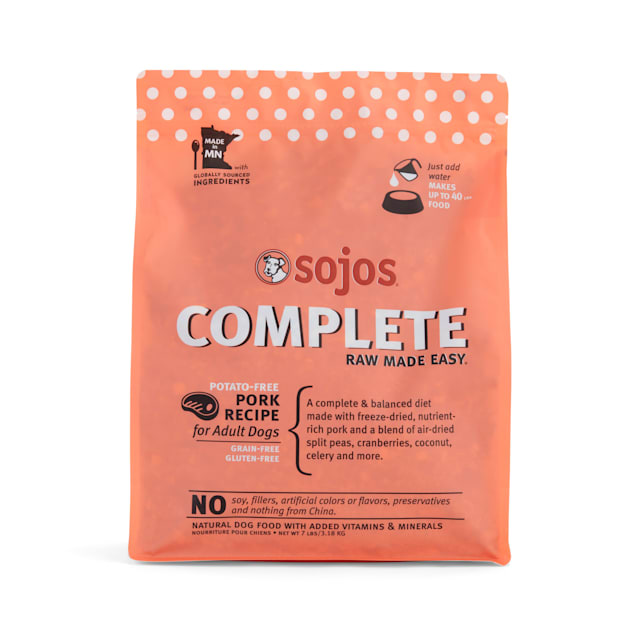 Sojos Complete Grain-Free Adult Pork Recipe Freeze-Dried Raw Dog Food, 7 lbs. - Carousel image #1