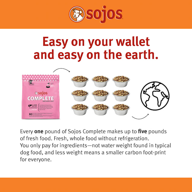 Sojos Complete Adult Grain-Free Lamb Recipe Freeze-Dried Raw Dog Food, 7  lbs.