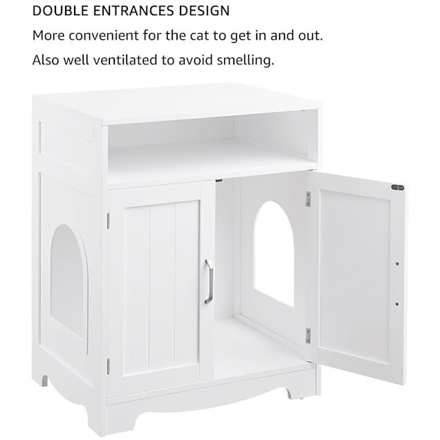 UniPaws Enclosure White Designed Litter Box for Cats 24