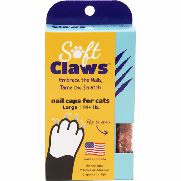 Soft Claws Pink Sparkle Cat Nail Caps, Large Petco
