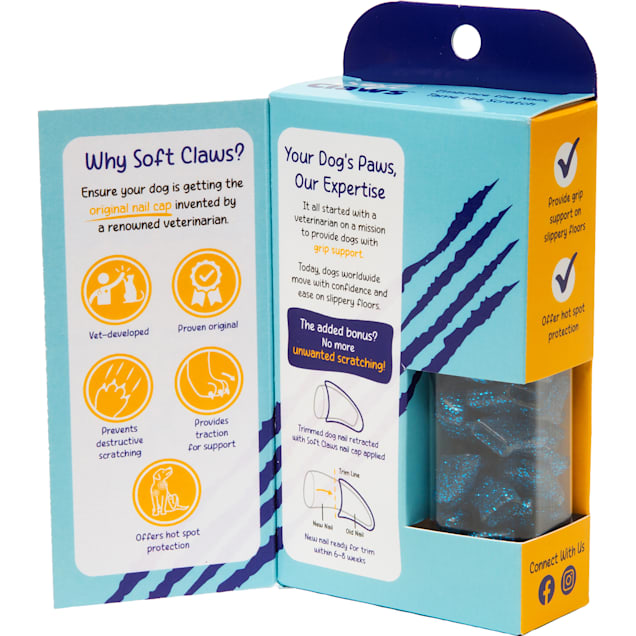Soft Claws Blue Sparkle XXL Dog Nail Caps Protector from Petco