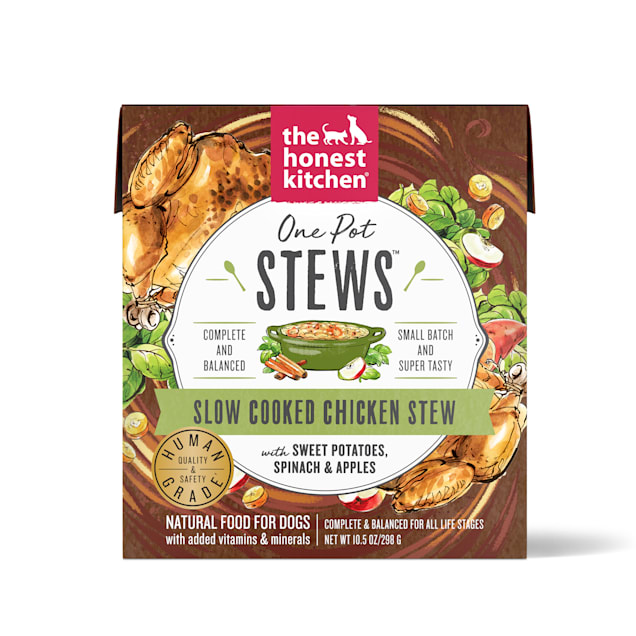 The Honest Kitchen One Pot Stews: Slow Cooked Chicken Stew with Sweet Potato, Spinach & Apples Wet Dog Food, 10.5 oz., Case of 6 - Carousel image #1