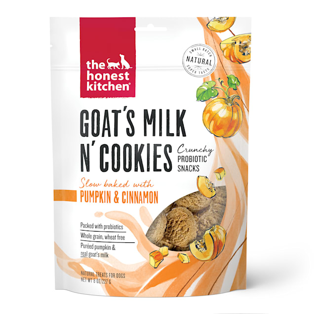 The Honest Kitchen Goat's Milk N' Cookies: Slow Baked with Pumpkin Dog Treats, 8 oz. - Carousel image #1