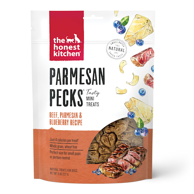 The Honest Kitchen Parmesan Pecks: Beef, Parmesan & Blueberry Recipe Dog Treats, 8 oz. - Carousel image #1