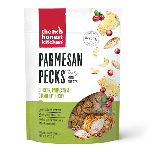 The Honest Kitchen Parmesan Pecks: Chicken, Parmesan & Cranberry Recipe Dog Treats, 8 oz. - Carousel image #1