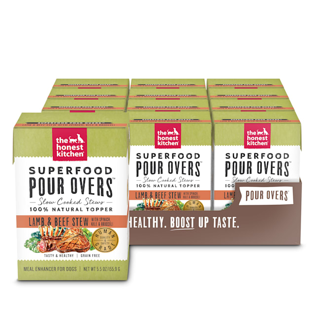 The Honest Kitchen Superfood Lamb & Beef Stew with Spinach, Kale & Broccoli Wet Dog Food Topper, 5.5 oz., Case of 12 - Carousel image #1