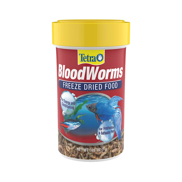  Tetra BloodWorms 0.25 Oz, Freeze-Dried Food for Freshwater and  Saltwater Fish, Seafood(Pack of 1) : Pet Supplies