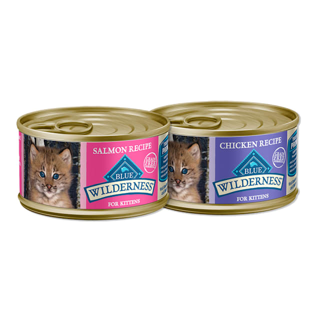 Blue Buffalo Wilderness Kitten Food Chicken Salmon Pate 24 Pack
