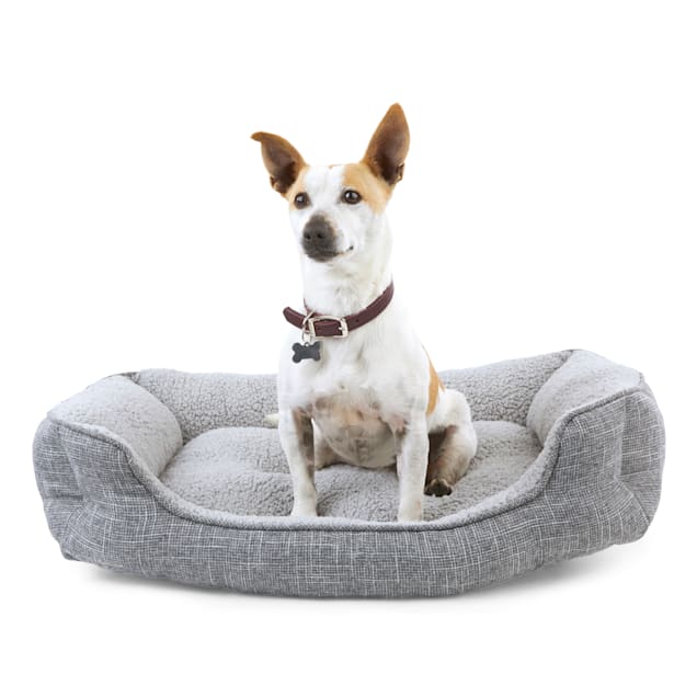 EveryYay Snooze Fest Grey Rectangle Nester Box Dog Bed, 32" L X 24" W - Carousel image #1