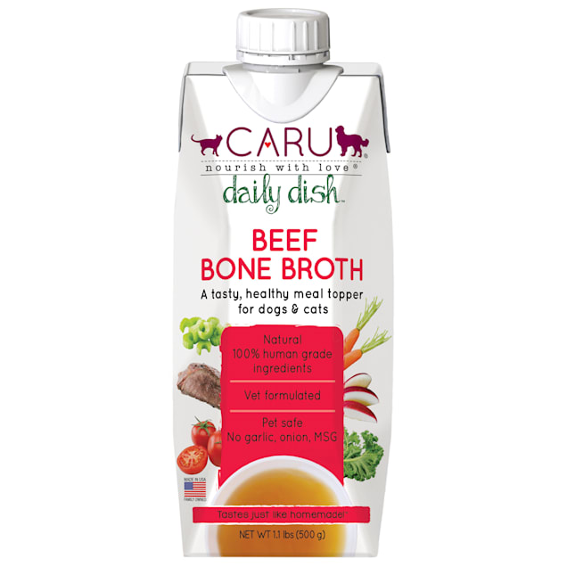 CARU Daily Dish Beef Broth Meal Topper for Cats & Dogs, 17.6 oz. - Carousel image #1