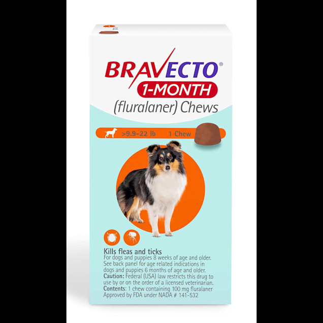 Bravecto 1-Month Chews for Dogs 9.9-22lbs, 1 Month Supply - Carousel image #1