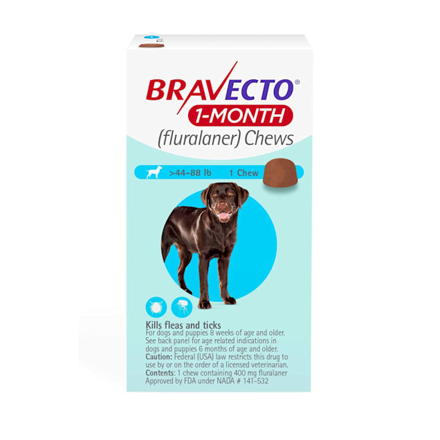 Bravecto 1-Month Chews for Dogs 44-88lbs, 1 Month Supply | Petco