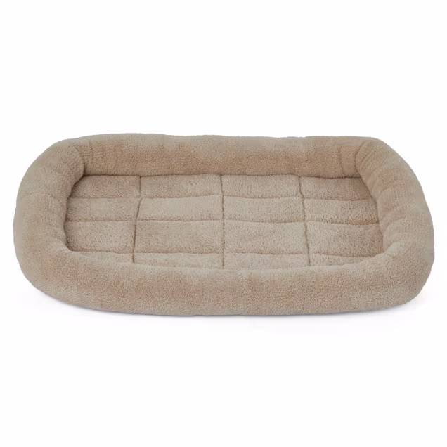 EveryYay Plush Dog Crate Mat, 46" L X 28" W X 2" H, Brown - Carousel image #1