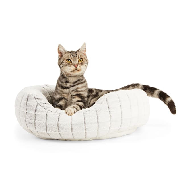 EveryYay Gray Snooze Fest Faux Fur Cat Bed, 20