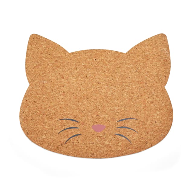 EveryYay Table Manners Cat-Shaped Cork Placemat for Cats, 17.75" L X 15.5" W - Carousel image #1